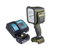 Makita DML 812 SG1 Projecteur portatif sans fil 18 V 1250 lm LED Olive Grn Outdoor Adventure Edition spéciale + 1x batterie 6,0 Ah + chargeur