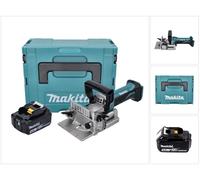 Makita DPJ 180 M1J Fraiseuse rainurer sans fil 18 V 100 mm + 1x batterie rechargeable 4,0 Ah + Makpac - sans kit chargeur
