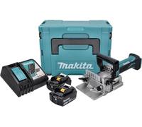 Makita DPJ 180 RFJ Machine à rainurer sans fil 18 V 100 mm + 2x Batteries 3,0 Ah + Chargeur + Makpac