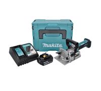 Makita DPJ 180 RG1J Machine à rainurer sans fil 18 V 100 mm + 1x Batterie 6,0 Ah + Chargeur + Makpac