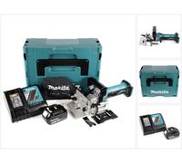 Makita DPJ 180 RM1J Fraiseuse à rainurer sans fil, 18 V Li-Ion + 1x Batterie 4,0 Ah + Chargeur + Makpac