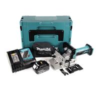 Makita DPJ 180 RM1J Fraiseuse à rainurer sans fil, 18 V Li-Ion + 1x Batterie 4,0 Ah + Chargeur + Makpac