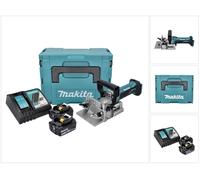 Makita DPJ 180 RMJ Fraiseuse rainureuse sans fil 18 V 100 mm + 2x batterie rechargeable 4,0 Ah + chargeur + Makpac