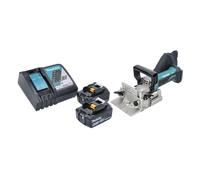 Makita DPJ 180 RT Machine à rainurer sans fil 18 V 100 mm + 2x Batterie 5,0 Ah + Chargeur