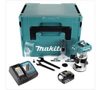 Makita DRT 50 RF1J 18 V Li-Ion Affleureuse plaque de plâtre sans fil Brushless avec boîtier Makpac + 1x Batterie BL 1830 3,0 Ah + Chargeur DC18RC
