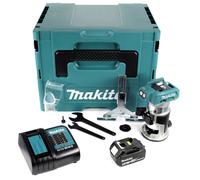 Makita DRT 50 RT1J 18 V Li-Ion Affleureuse plaque de plâtre sans fil Brushless avec boîtier Makpac + 1x Batterie BL 1850 5,0 Ah + Chargeur DC18RC