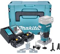 Makita DRT 52 RFJ Affleureuse sans fil 18 V 6 mm Brushless + 2x batterie 3,0 Ah + chargeur + Makpac