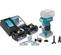 Makita DRT 52 RM Fraiseuse de bords sans fil 18 V 6 mm Brushless + 2x batterie 4,0 Ah + chargeur