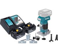 Makita DRT 52 RT Fraiseuse de bords sans fil 18 V 6 mm Brushless + 2x batterie 5,0 Ah + chargeur