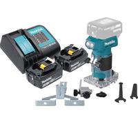 Makita DRT 52 SG Fraiseuse de bords sans fil 18 V 6 mm Brushless + 2x batterie 6,0 Ah + chargeur