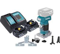 Makita DRT 52 SM Fraiseuse de bords sans fil 18 V 6 mm Brushless + 2x batterie 4,0 Ah + chargeur