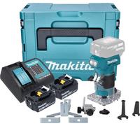 Makita DRT 52 SMJ Affleureuse sans fil 18 V 6 mm Brushless + 2x batterie 4,0 Ah + chargeur + Makpac