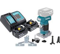 Makita DRT 52 ST Fraiseuse de bords sans fil 18 V 6 mm Brushless + 2x batterie 5,0 Ah + chargeur