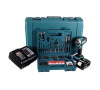 Makita DTD 152 SFK Visseuse à chocs sans fil 18V 165Nm 1/4" + 1x Batterie 3.0Ah + Chargeur + Jeu de 100 forets + Mallette