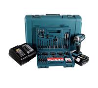 Makita DTD 152 SGK Visseuse à chocs sans fil 18V 165Nm 1/4" + 1x Batterie 6.0Ah + Chargeur + Jeu de 100 forets + Mallette