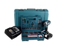 Makita DTD 152 STK Meuleuse à chocs sans fil 18V 165Nm 1/4" + 1x Batterie 5.0Ah + Chargeur + Jeu de 100 forets + Coffret à outils