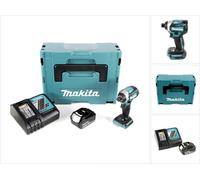 Makita DTD 154 RF1J 18 V Li-Ion Visseuse à chocs sans fil avec boîtier MakPac + 1x Batterie BL1830 3,0 Ah + Chargeur rapide DC18RC