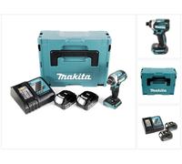 Makita DTD 154 RMJ 18 V Li-Ion Visseuse à chocs sans fil avec boîtier MakPac + 2x Batteries BL1840 4,0 Ah + Chargeur rapide DC18RC