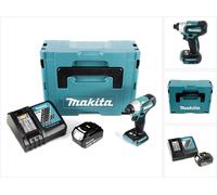 Makita DTD 155 RF1J Visseuse à percussion sans fil 18 V Brushless + Coffret de transport MAKPAC + 1x Batterie BL1830 3,0 Ah + Chargeur DC 18 RC