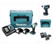 Makita DTD 155 RFJ Visseuse à percussion sans fil 18 V Brushless + Coffret de transport MAKPAC + 2x Batteries BL1830 3,0 Ah + Chargeur DC 18 RC