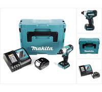 Makita DTD 155 RM1J Visseuse à percussion sans fil 18 V Brushless + Coffret de transport MAKPAC + 1x Batterie BL1840 4,0 Ah + Chargeur DC 18 RC