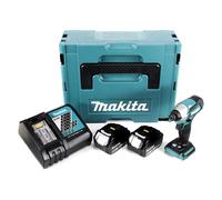 Makita DTD 155 RTJ Visseuse à percussion sans fil 18 V Brushless + Coffret de transport MAKPAC + 2x Batteries BL1850 5,0 Ah + Chargeur DC 18 RC