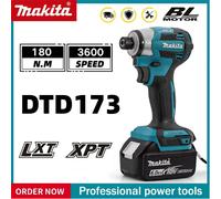 Makita DTD173 perceuse à percussion sans fil 18V, tournevis électrique sans balais 180 N.m, lumière LED, outil ménager multifonctionnel 3A Fast Charger
