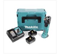Makita DTM 51 RTJ 18V Li-Ion Découpeur-ponceur multifonctions sans fil avec boîtier Makpac + 2x Batteries BL 1850 5,0 Ah Li-Ion
