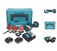 Makita DTM 52 RFJX4 Outil multifonctions sans fil 18 V Starlock Max Brushless + 2x batterie 3,0 Ah + chargeur + kit accessoires + Makpac