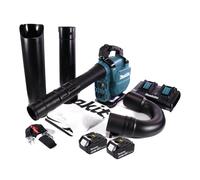 Makita DUB 363 PG2V Souffleur / aspirateur de feuilles à batterie 36 V ( 2x 18 V ) Brushless + kit d'aspiration + 2x batterie 6,0 Ah + double chargeur