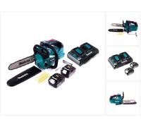 Makita DUC 256 PF Tronçonneuse à chaîne sans fil 36 V ( 2x 18 V ) Brushless 25 cm + 2x batterie 3,0 Ah + double chargeur