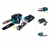 Makita DUC 256 PG Tronçonneuse à chaîne sans fil 36 V ( 2x 18 V ) Brushless 25 cm + 2x batterie 6,0 Ah + double chargeur