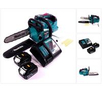 Makita DUC 256 RT Tronçonneuse à chaîne sans fil 36 V ( 2x 18 V ) Brushless 25 cm + 2x batterie 5,0 Ah + chargeur