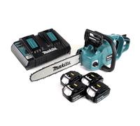 Makita DUC 353 PG4 Tronçonneuse à chaîne sans fil 36V ( 2x18V ) Brushless 35 cm + 4x 6,0 Ah batterie + double chargeur