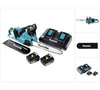 Makita DUC 353 PM2 Tronçonneuse à chaîne sans fil 36V ( 2x18V ) Brushless 35 cm + 2x 4,0 Ah batterie + chargeur double