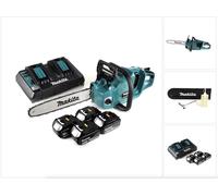 Makita DUC 355 PM4 Tronçonneuse à chaîne sans fil 36V ( 2x18V ) Brushless 35 cm + 4x 4,0 Ah batterie + double chargeur