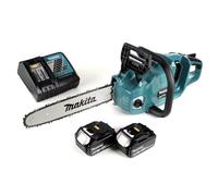 Makita DUC 355 RG2 Tronçonneuse à chaîne sans fil 36V ( 2x18V ) Brushless 35 cm + 2x 6,0 Ah batterie + chargeur