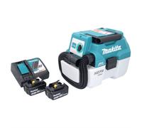 Makita DVC 750 LRF Aspirateur Souffleur sans fil LXT 67mbar 7,5l 18V Brushless + 2x Batteries 3,0Ah + Chargeur