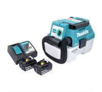 Makita DVC 750 LRG Aspirateur Souffleur sans fil LXT 67mbar 18V 07,5l Brushless + 2x Batteries 6,0Ah + Chargeur