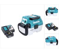Makita DVC 750 LRG1 Aspirateur à batterie LXT 18 V 67 mbar 7,5 l Brushless + 1x batterie 6,0 Ah + chargeur