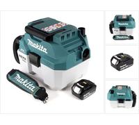 Makita DVC 750 LT1X1 Aspirateur sans fil eau/poussière 18V + 1x Batterie 5,0 Ah - sans accessoires, sans chargeur