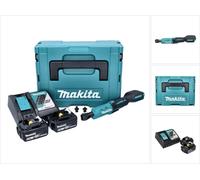 Makita DWR 180 RGJ Visseuse à cliquet sans fil 18 V 47,5 Nm 1/4'' 3/8'' + 2x batterie 6,0 Ah + chargeur + Makpac