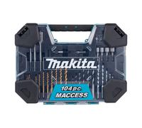 Makita Jeu de forets et accessoires 104 pièces dans un coffret en plastique E-22604