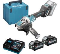 Makita GA041GM201 Meuleuse d'angle sans fil 40 V max/4,0 Ah avec 2 batteries et chargeur en coffret Makpac
