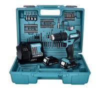 Makita HP 333 DSAX1 Perceuse-visseuse à percussion sans fil 12 V 30 Nm + 2x batterie 2,0 Ah + chargeur + 74 pcs. kit embouts et forets + coffret
