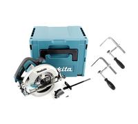 Makita HS 7601 J 190 mm Scie circulaire 1200 W + Lame de scie + 2x Pinces à vis + Makpac