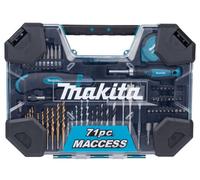 Makita Jeu de forets et accessoires 71 pièces dans un coffret en plastique E-22589