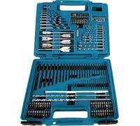 Makita - Jeu de tournevis, forets à embouts, douilles et scies cloches - Fraise conique, foret forestier - 212 pièces - torx, phillips, pozidriv, hex, slot, square - Hexagonal