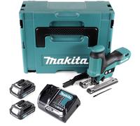 Makita JV 102 DSAJ 10,8 V Scie sauteuse pendulaire sans fil en coffret Makpac + 2x Batteries BL 1020 2,0 Ah + Chargeur