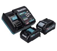 Makita Kit de démarrage batterie 40 V max + 1x Batterie BL 4040 4,0 Ah XGT + Chargeur rapide DC 40 RA XGT LXT + Adaptateur de charge ADP10